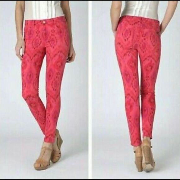 Joe’s jeans‎ red and pink tribal print skinny ankle jeans - Picture 1 of 8